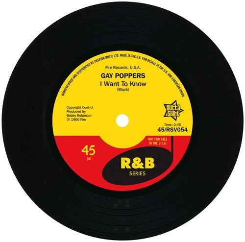 Gay Poppers: I Want to Know / You Got Me Up Tight - 7-INCH SINGLE