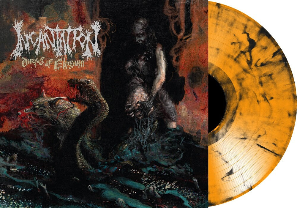 Incantation- Dirges of Elyzium (Transparent Red / Black Marble Vinyl) - VINYL