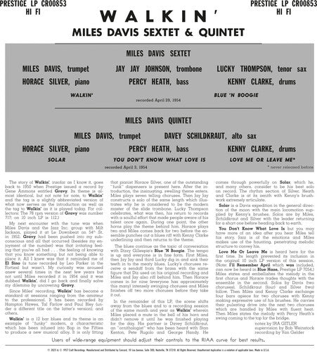 Miles Davis All Stars- Walkin' (original Jazz Classics Series) - VINYL