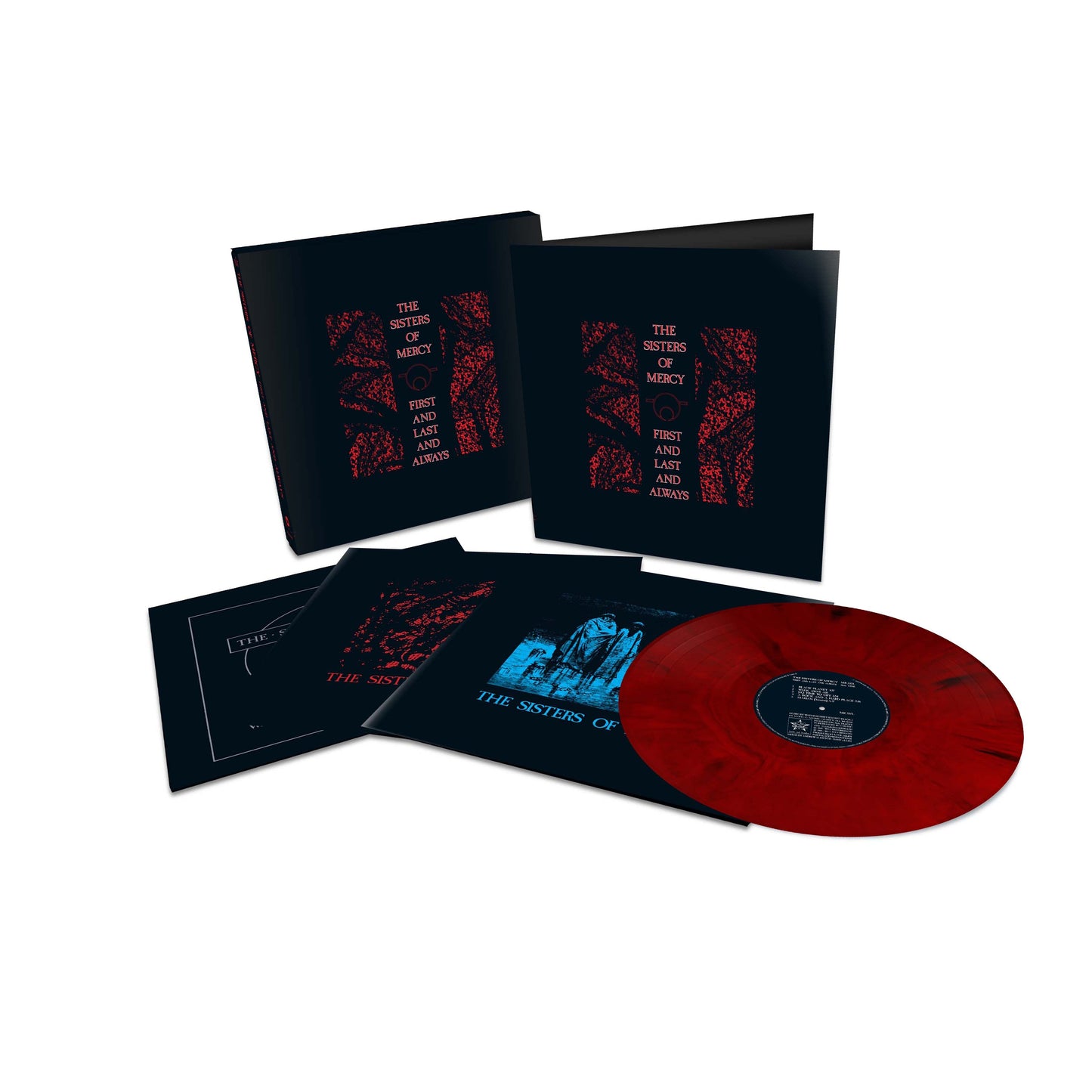 Sisters Of Mercy- First and Last and Always (Elektra 75) (Black & Red Marble Vinyl) - VINYL