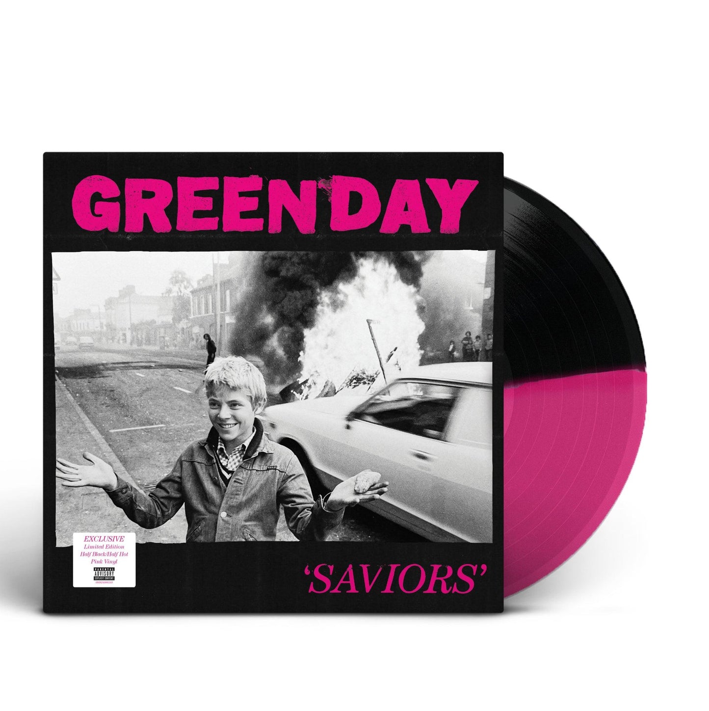 Green Day- Saviors (Indie Exclusive Magenta & Black Split w/ Poster) - VINYL