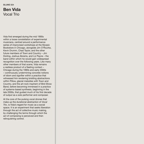 Ben Vida: Vocal Trio \ LP