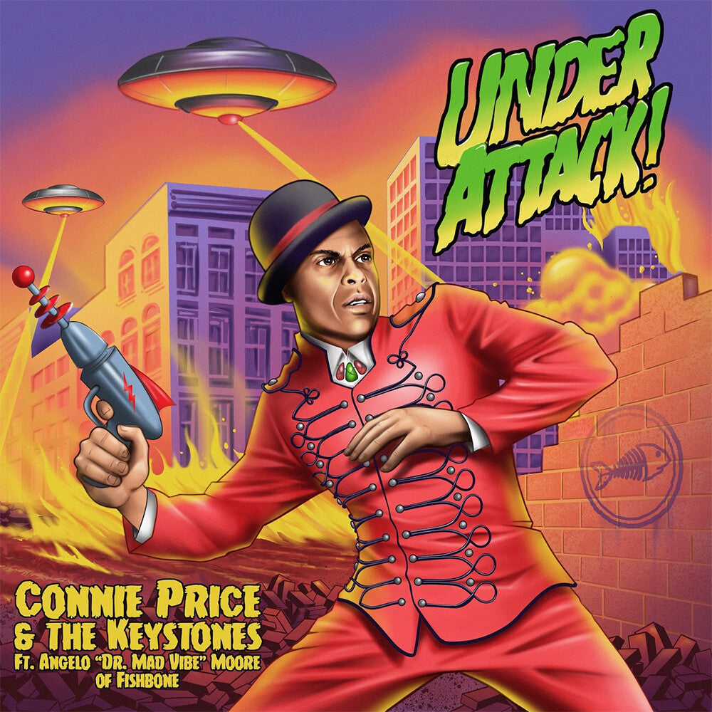 Connie Price & The Keystones ft. Angelo Moore of Fishbone- Under Attack! b/w Under Attack! (Professor Shorthair Remix) [Purple & Green Splatter] - VINYL