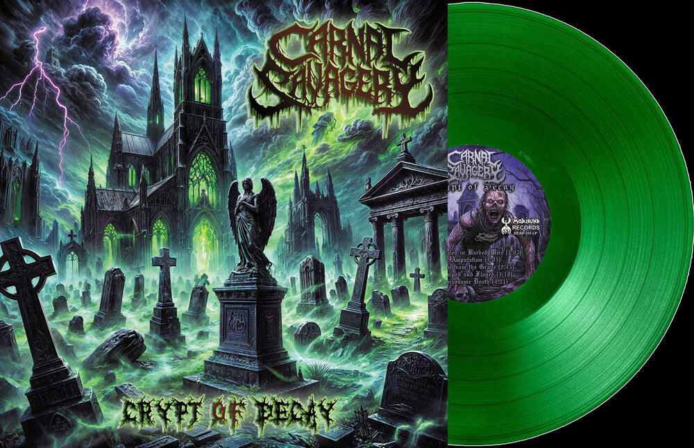 Carnal Savagery- Crypt Of Decay - Cemetery Green [Clear Vinyl] (Grn) [Limited Edition] - VINYL