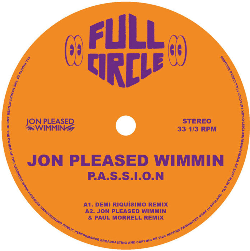 Jon Wimmin Pleased- P.A.S.S.I.O.N. (2025 Remixes) - VINYL