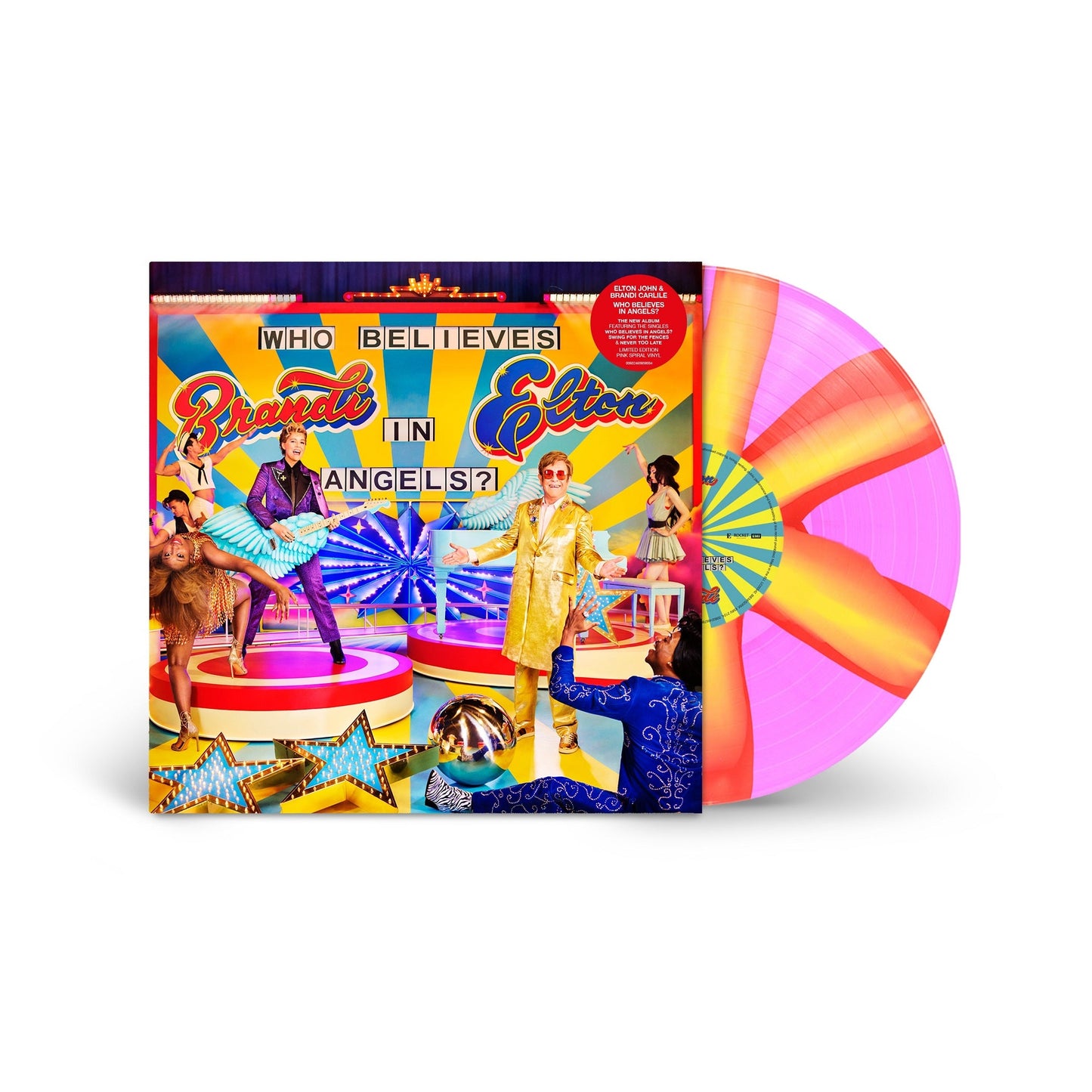 Elton John & Brandi Carlile- Who Believes in Angels? [Pink Spiral LP] (Indie Exclusive Vinyl) - VINYL