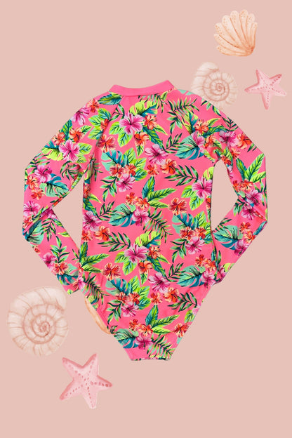 H3114 Long Sleeve Tropical Rash Guard Kids