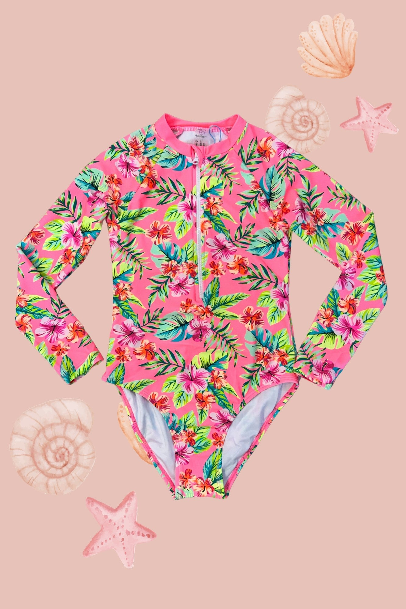 H3114 Long Sleeve Tropical Rash Guard Kids