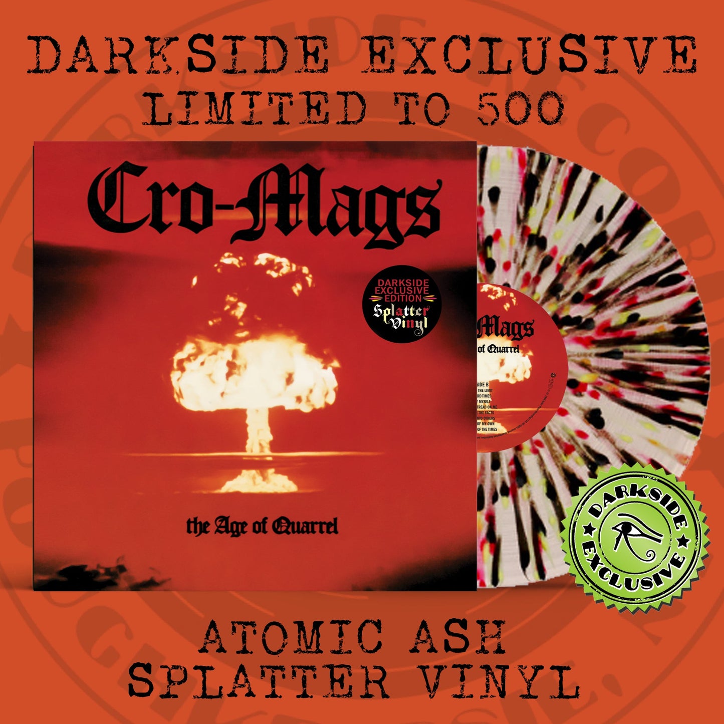Cro-Mags- Age Of Quarrel (Darkside Exclusive Atomic Ash Splatter Vinyl) - VINYL