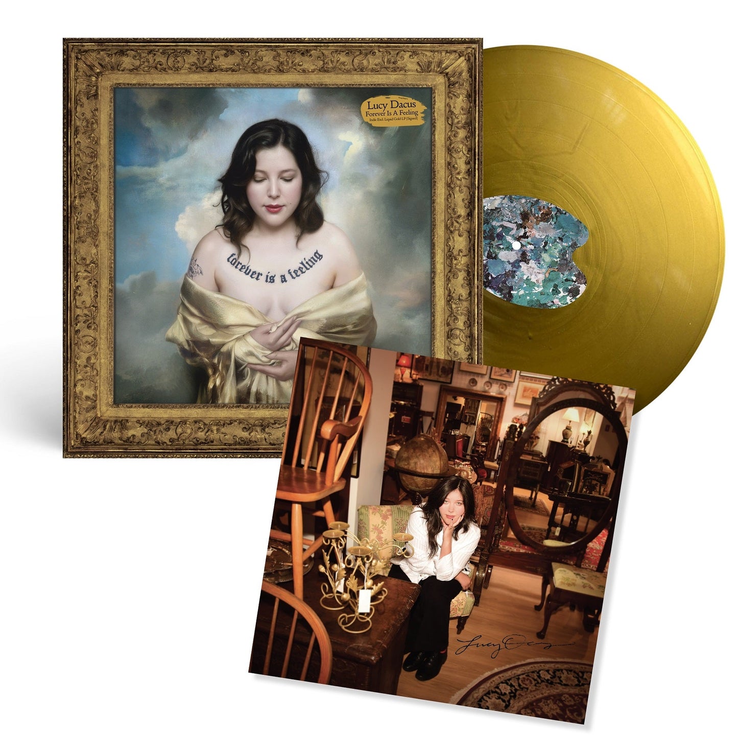 Lucy Dacus- Forever Is A Feeling [Liquid Gold LP] [Signed Insert] (Indie Exclusive Vinyl) (DAMAGED) - VINYL