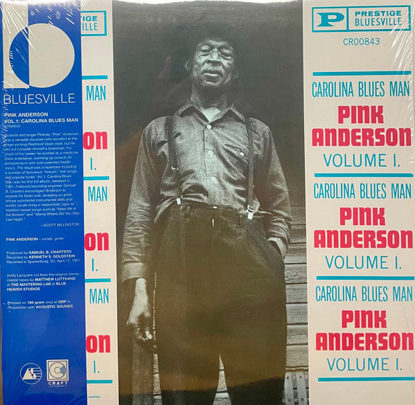 Pink Anderson- Vol. 1: Carolina Blues Man (Bluesville Acoustic Sounds Series) - VINYL