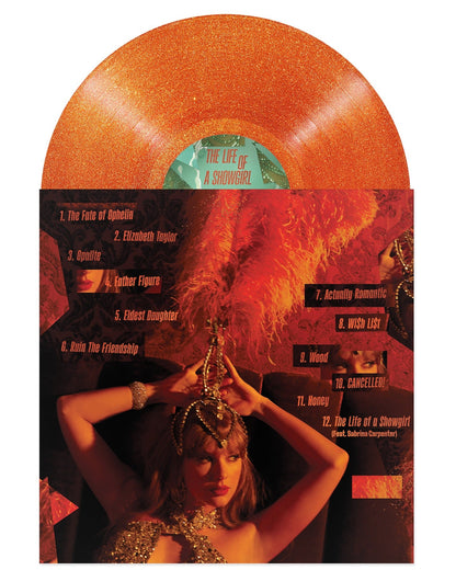 Taylor Swift- The Life of a Showgirl [Sweat and Vanilla Perfume Portofino Orange Glitter Vinyl] (DAMAGED) - VINYL