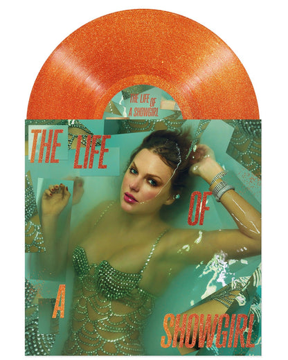 Taylor Swift- The Life of a Showgirl [Sweat and Vanilla Perfume Portofino Orange Glitter Vinyl] (DAMAGED) - VINYL