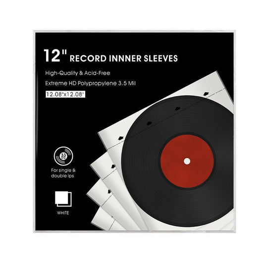 Anti-Static Vinyl Record Inner Sleeves - 50 Pack