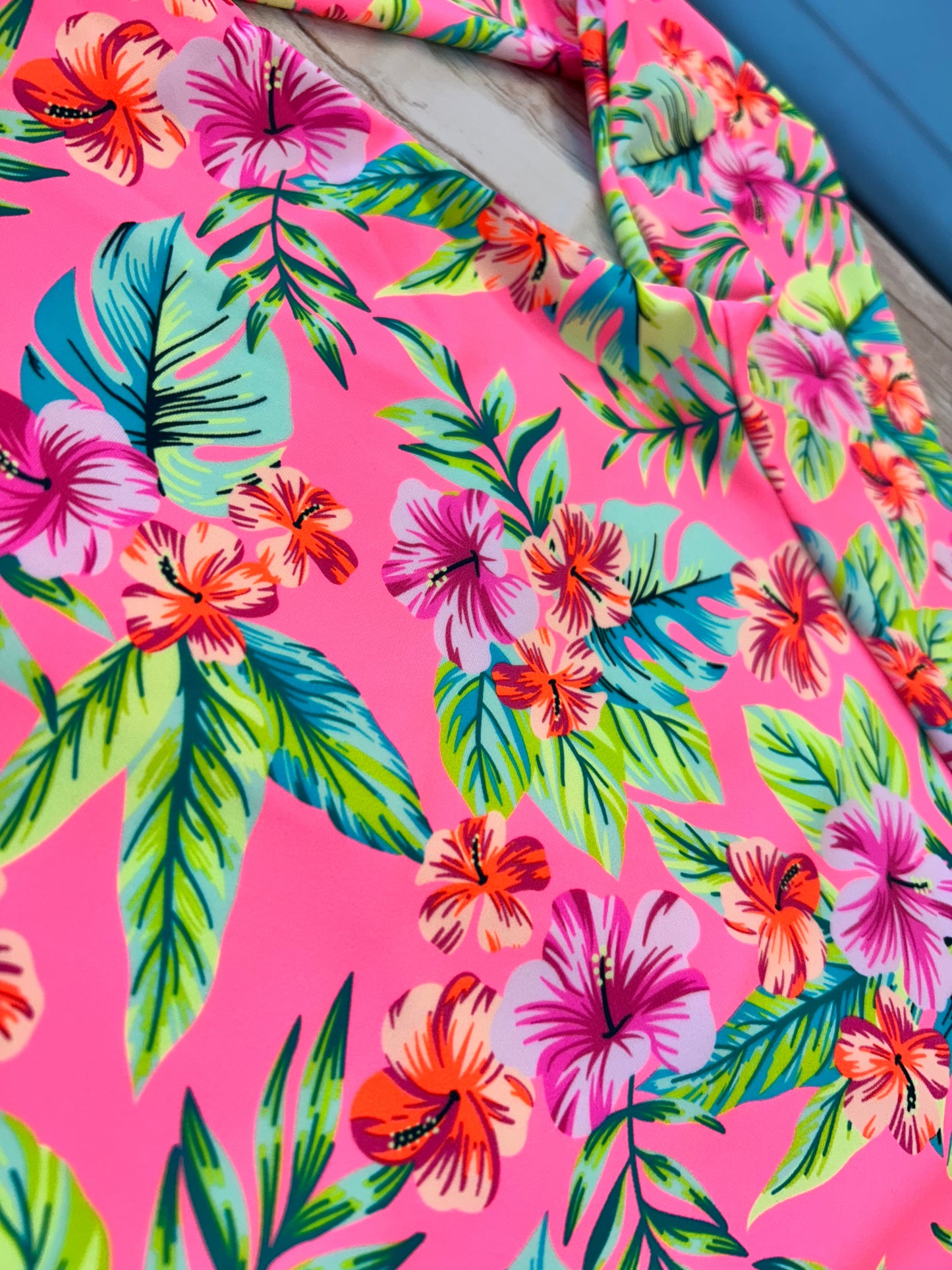 H3115 Long Sleeve Tropical Rash Guard Teens
