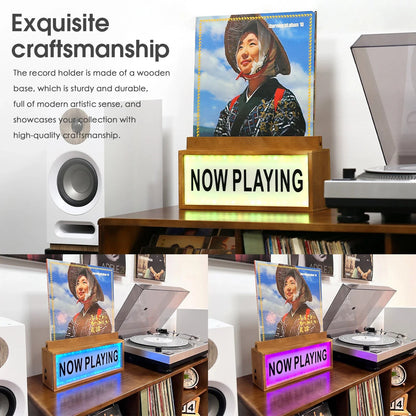 Multicolour LED Lightbox Now Playing Vinyl Record Stand