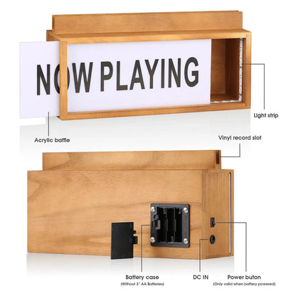 Multicolour LED Lightbox Now Playing Vinyl Record Stand