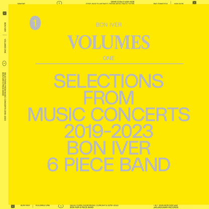 Bon Iver- VOLUMES: ONE "SELECTIONS FROM MUSIC CONCERTS 2019-2023 BON IVER 6 PIECE BAND - VINYL