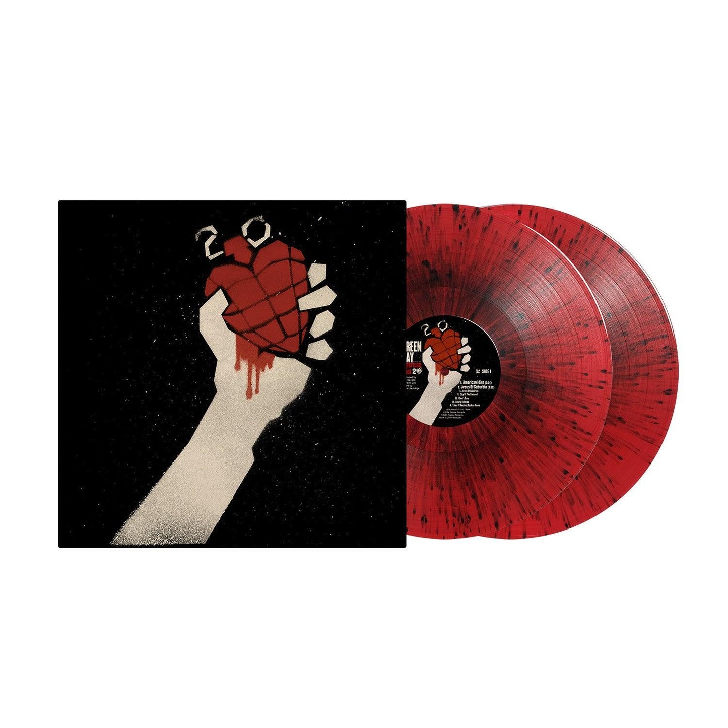 Green Day- American Idiot (20th Anniversary Red & Black Splatter) - VINYL