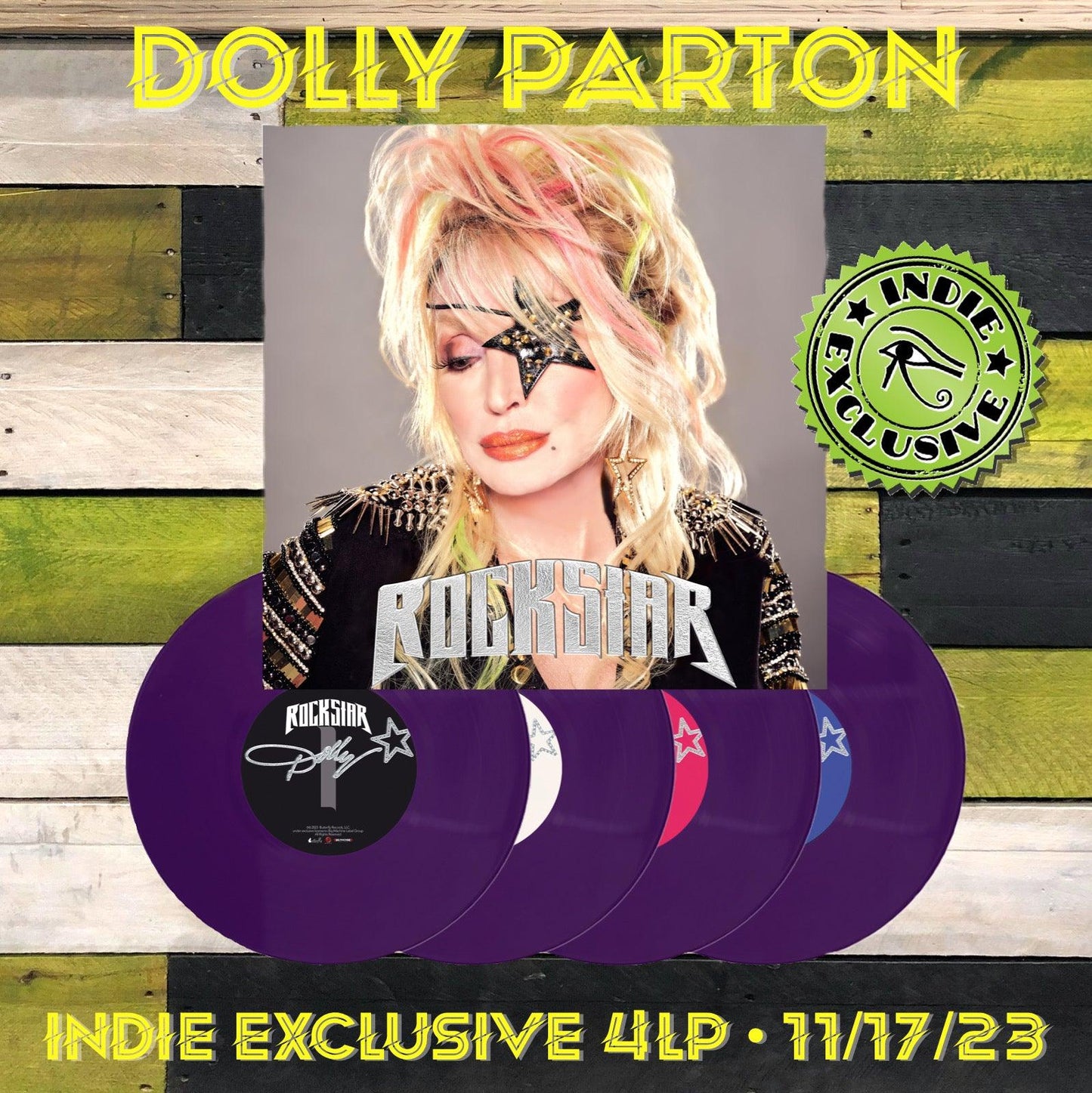 Dolly Parton- Rockstar [Deep Purple 4LP] [Alternate Cover] (Indie Exclusive Vinyl) - VINYL